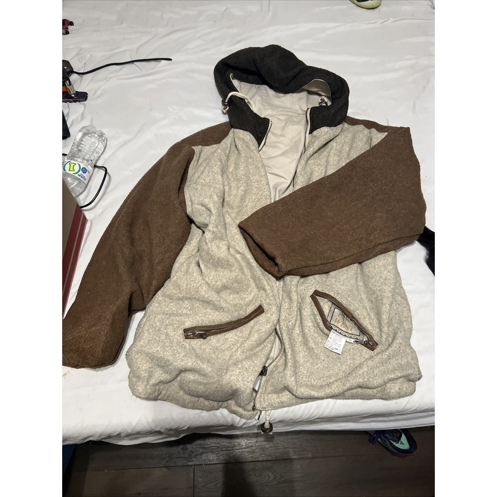 East West Vintage Wool Jacket Size M Khaki And Brown Color